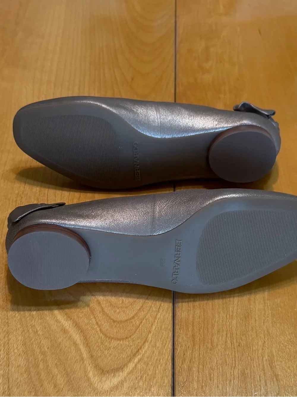 Bernardo Metallic Platinum Ballet Flats